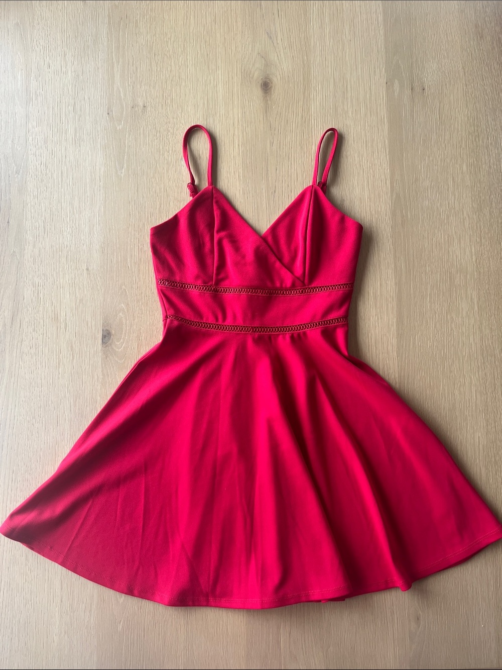 Altar'd State Red Spaghetti Strap Fit & Flare Dress